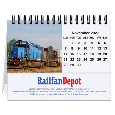 Magnificent Trains Tent Desk Calendar (5 13/16"x 4 ½")