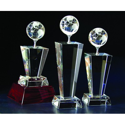 Globe Optical Crystal Award/Trophy 8"H