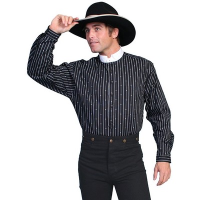 Men's Striped Notch Collar Shirt