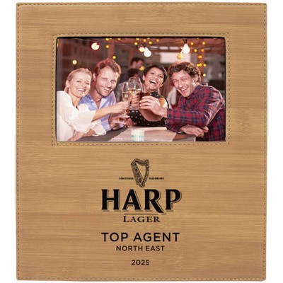 Leatherette Frame Holds 4 x 6 (Bamboo Brown)