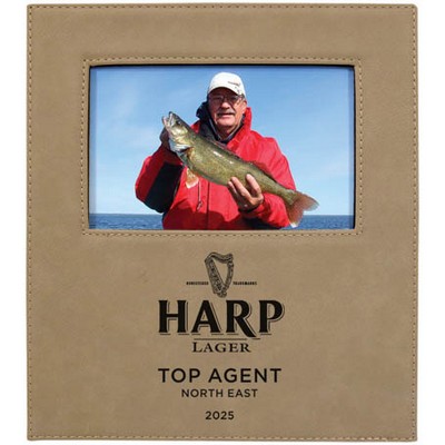 Leatherette Frame Holds 4 x 6 (Light Brown)