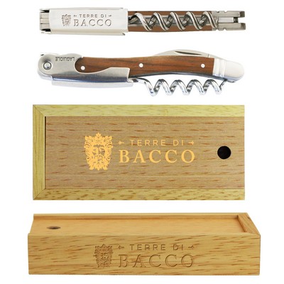 Laguiole Walnut Corkscrew w/Slide Wood Box