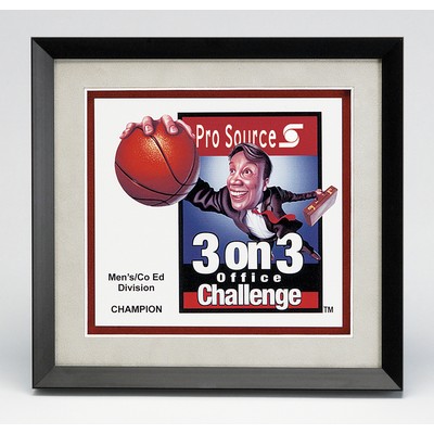 LUSTER: Framed Metal Wall Award w/Black Wood Frame