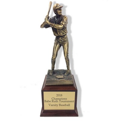 12 ½" Electroplated Baseball Player Trophy