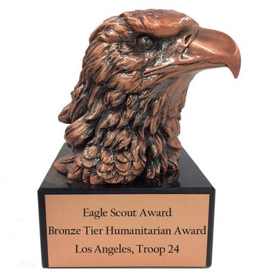 6" Antique Bonze Eagle Head Trophy