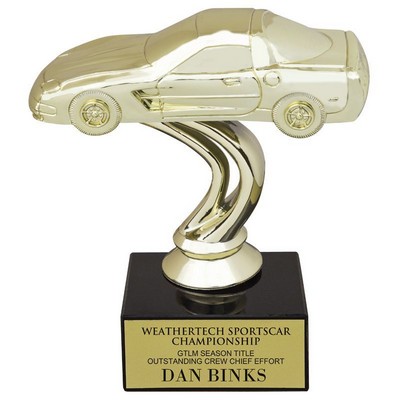 6" Corvette Gold Figure Trophy w/Black Base