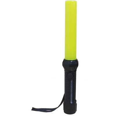 Light Weight Traffic Baton with LED Flashlight, Lime, 12" Long