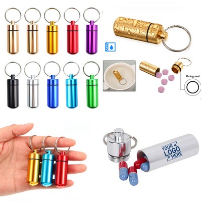 Aluminum Pill Holders with Keychain