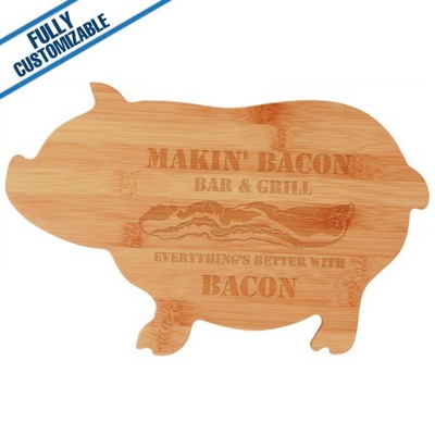 Pig Shaped Bamboo Cutting Board (13.75" x 8.75")