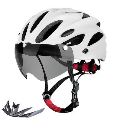 Bicycle Helmet with Rear Light & Detachable Magnetic Goggles