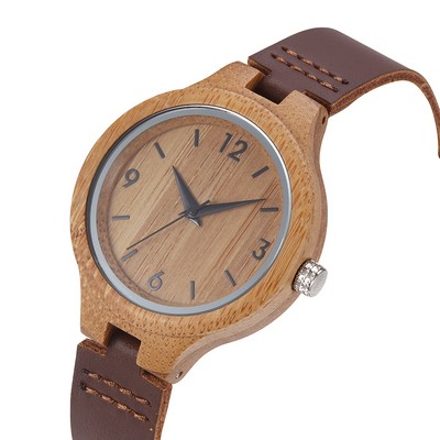 Bamboo & Leather Watch