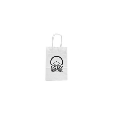 White Kraft Paper Shopping Bag (5.25"x3.5"x8.875")