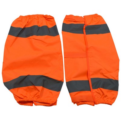 ANSI Class E Orange Waterproof Reflective Leggings with Adjustable Hook & Loop Closures