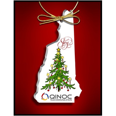 New Hampshire Ornament in White Acrylic