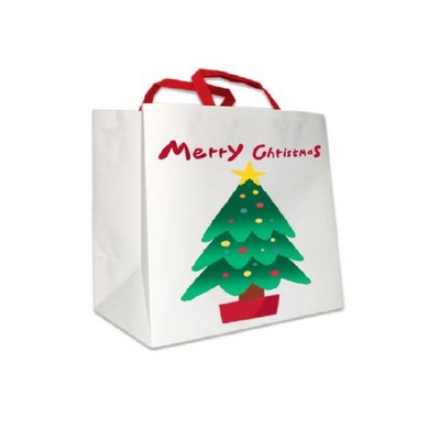 6x4x6'' Matt/Gloss 210GSM White Cardboard Shopping Bag