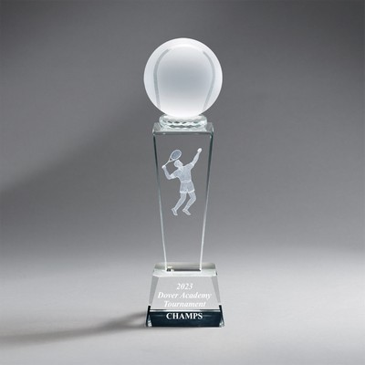 Male Tennis Crystal Column with Ball