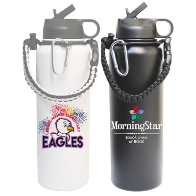 40 Oz. s. steel vacuum bottle with paracord/spout