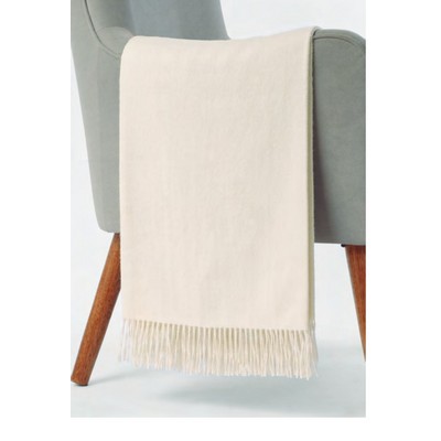Ivory White Peruvian Alpaca Oversized Throw Blanket