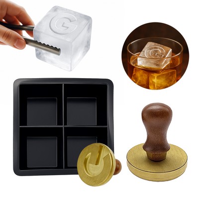 Metal Ice Stamp with Ice Cube Set