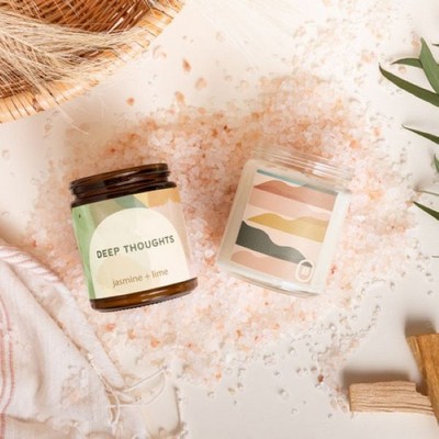 Glass Jar Candle w/Lid - Label