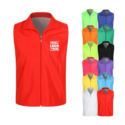 Unisex Volunteer Vests With Zipper