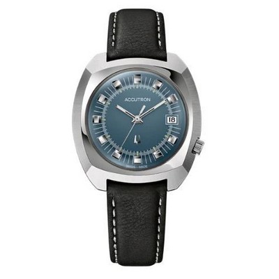 Citizen® Accutron Legacy Collection Automatic Watch w/Teal Dial & Black Leather Strap