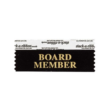 Stk-A-Rbn Board Member Black Ribbon With Gold Imprint