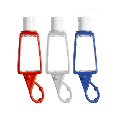 1 Oz. Blank Hand Sanitizer Gel W/ Silicone Holder