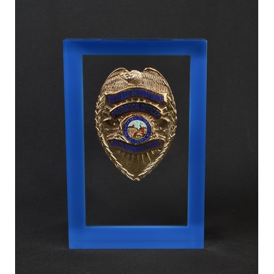 Lucite Rectangle Embedment Award with Colored Background (3"x6"x7/8")