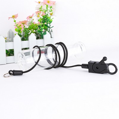 20" Length Nylon Stretch Lanyard 3.5 mm Dia. 777 Shape Clasp Bungee Cord