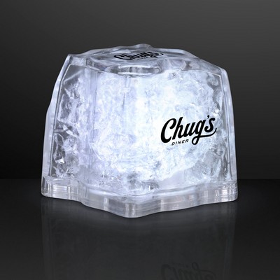 White Drink Lights, Flashing Blinky Ice Cubes - PRINTED