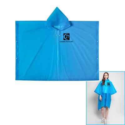 Custom Reusable Translucent EVA Poncho Or Raincoat