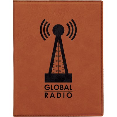 7" x 9" Rawhide Leatherette Small Portfolio with Notepad