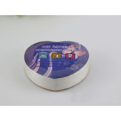 11.82 x 27.58" Heart Shaped Compressed Towel