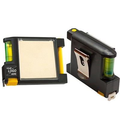 ABS Tape Measure w/Leveler, Mini Pen and Stickey Notes