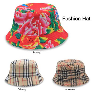 Designer Plaid Fashion Bucket Hat