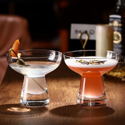 Elegant 12oz Stemless Martini Glasses