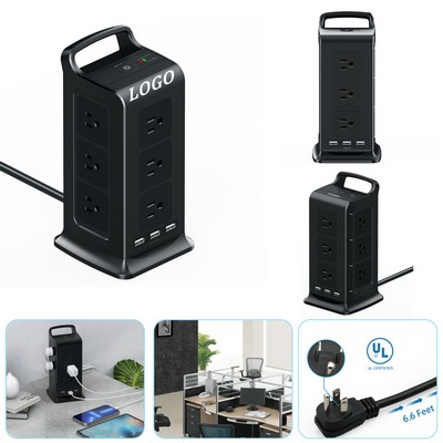 Power Strip w/12 Outlets 3 USB Ports