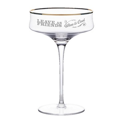 12oz. Gold Rimmed Martini Coupe Glass
