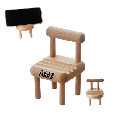 Mini Wooden Chair Shaped Phone Holder