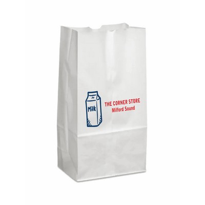 Grocery Bag White #5lb, 2C1S (5"X3 3/8"X10 7/8")