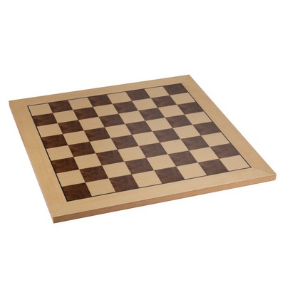 Camphor & Burl Wood Chess Board with Black Border - 16"