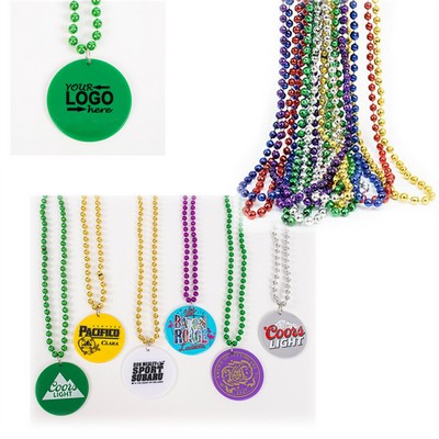 Plastic Beads Necklace w/ Medallion