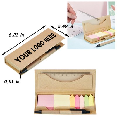 Eco-Friendly Sticky Note Pen & Ruler Set