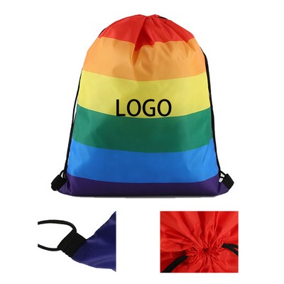 Rainbow Drawstring Backpack