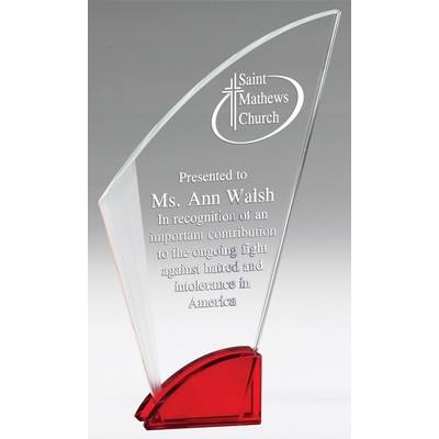 Cascata Fan Crystal Award, 7 3/4"H