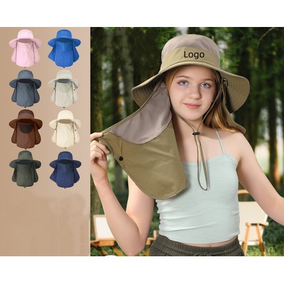 3-in-1 Detachable Wide Brim Sun Flap Hat