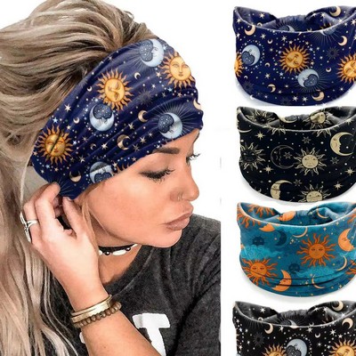 Printed Personality Pattern Wide Brimmed Headband