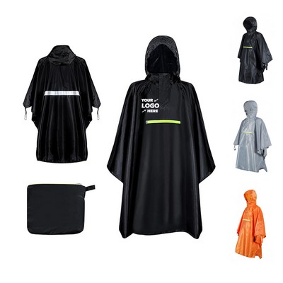 Rain Poncho with Reflective