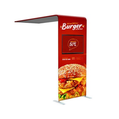 L shaped Tube Arch Fabric Display, Single Sided (8.5' x 7.5ft)